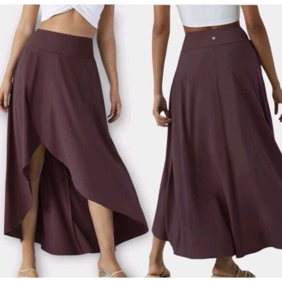 Halara Dresses & Skirts - Halara Breezeful Skirt Shorts Maroon High Waisted Quick Dry Maxi Large